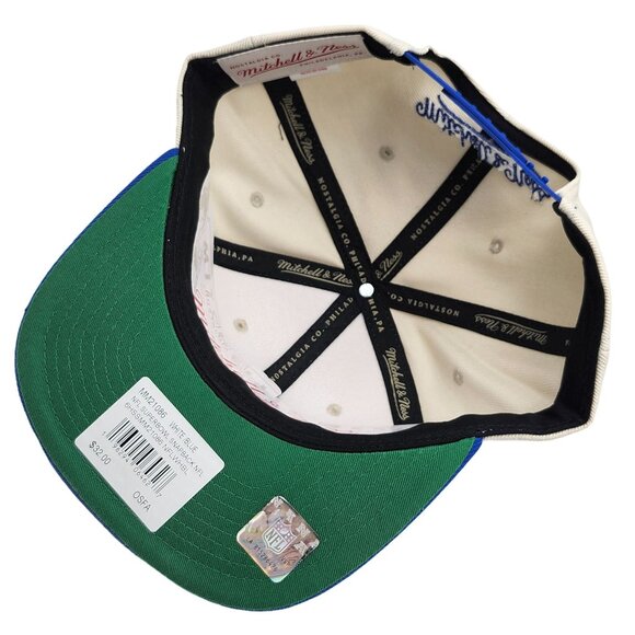 NFL Super Bowl XXVI 26 Mitchell And Ness Snapback Hat Cream Blue NWT - Picture 10 of 13